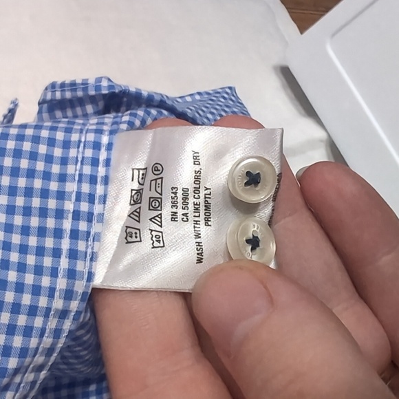 Tommy Hilfiger Blue White Gingham Long Sleeve Button Up Size Extra Large - Picture 5 of 6